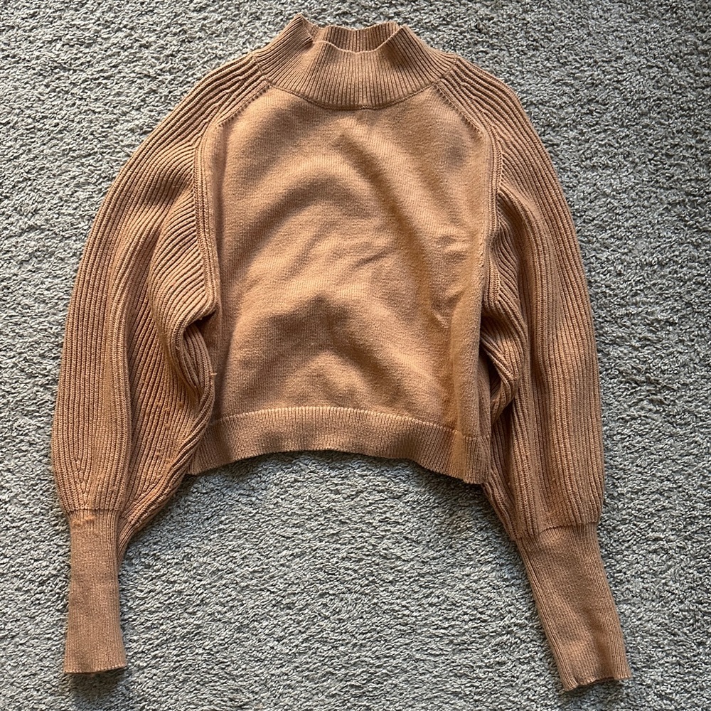 Maeve Camel Cowl Neck Sweater